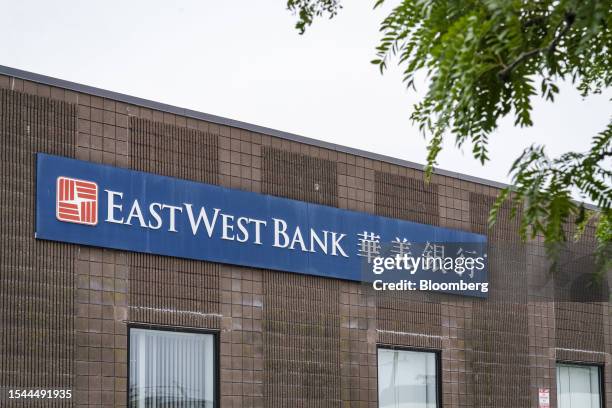 An East West Bank branch in Quincy, Massachusetts, US, on Wednesday, July 19, 2023. East West Bancorp Inc. Released earnings figures on July 20....