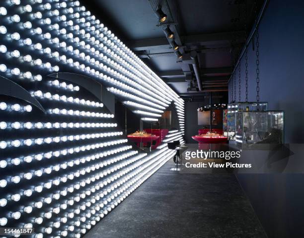 Conduit Street,United Kingdom, Architect London, G-Spot Cosmetics Store - Andy Martin Associates - View From Front Of Store Looking Down Light Bulb...