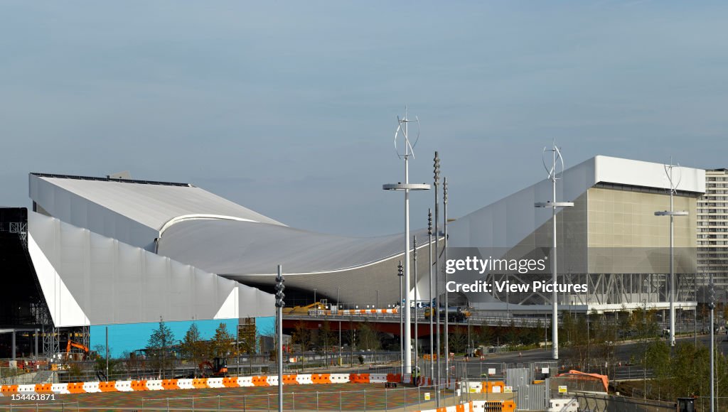 The Aquatics Centre-London 2012 Olympics-Zaha Hadid Architects-Exterior View Showing Temporary Structurezaha Hadid Architects, United Kingdom, Architect