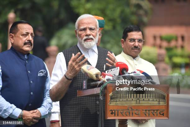 Prime Minister Narendra Modi speaks on the first day of the Indian Parliaments Monsoon Session. The session will witness the first big faceoff...