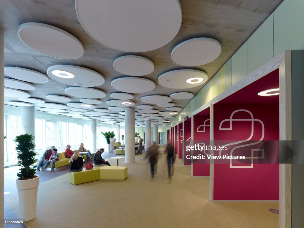 Tax Office And Education Executive Agency, Unstudio, Groningen, Netherlands, 2011, View Of Colourful Waiting Area Corridor, Un Studio, Netherlands, Architect