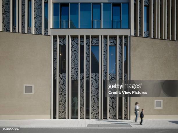 Elsbethenareal, Trint + Kreuder Architects, Memmingen, Germany Frontal Exterior Elevation Of Facade And Ornamental Gl;Azing, Trint + Kreuder...