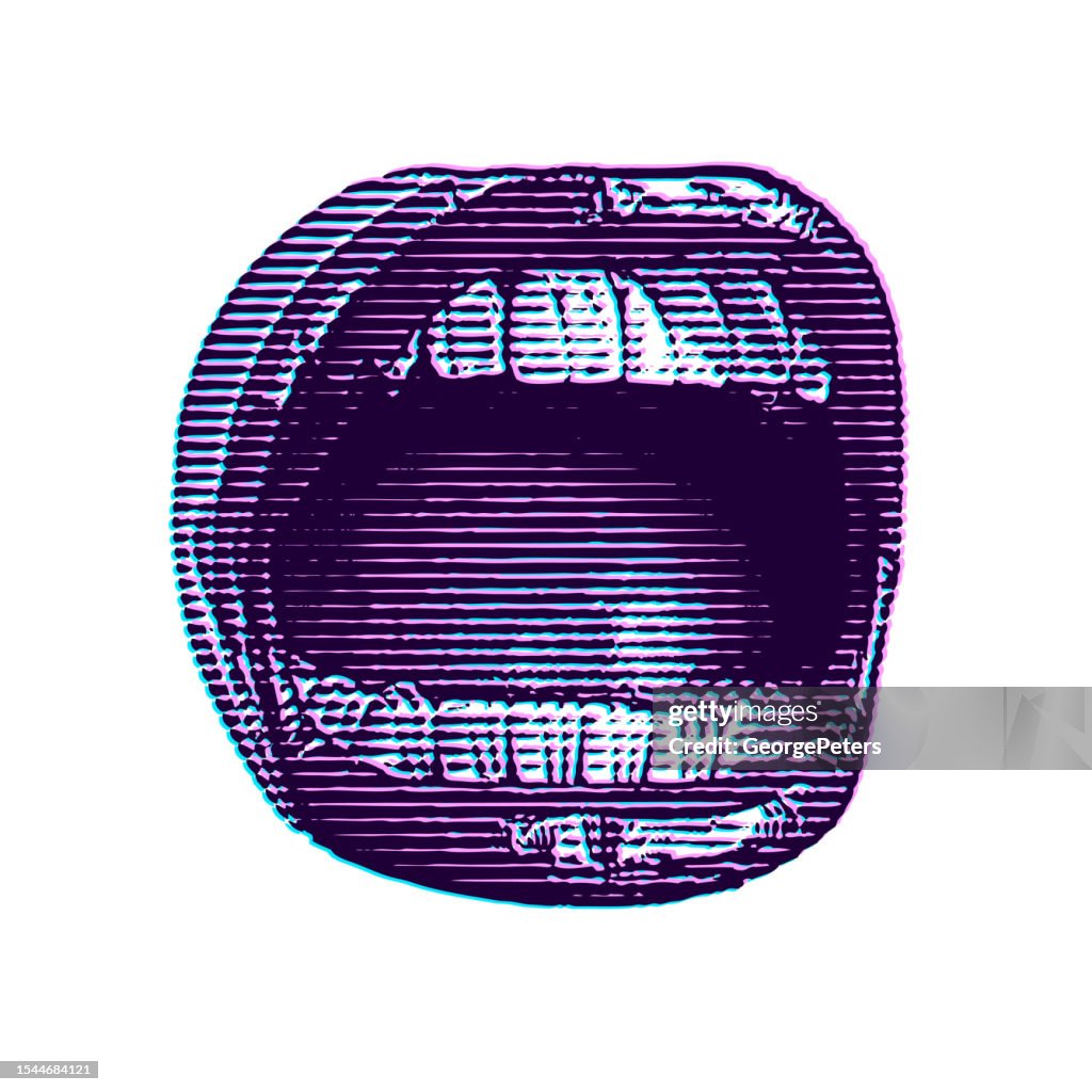 Primo tempo della bocca urlando con tecnica glitch