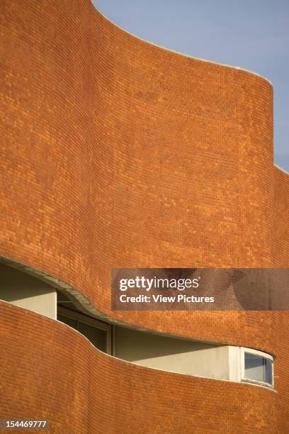 University Library, Biblioteca UniversitaRia, Alvaro Siza, Aveiro, Portugal Perspective Detail Of Curved Brick Facade, Alvaro Siza, Portugal,...