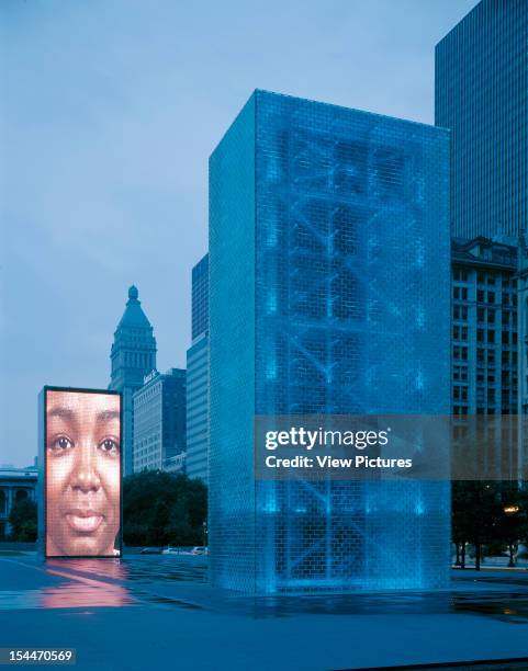 Millennium Park, Chicago, United States, Architect Frank Gehry Millennium Park Crown Fountain By Jaume Plensa