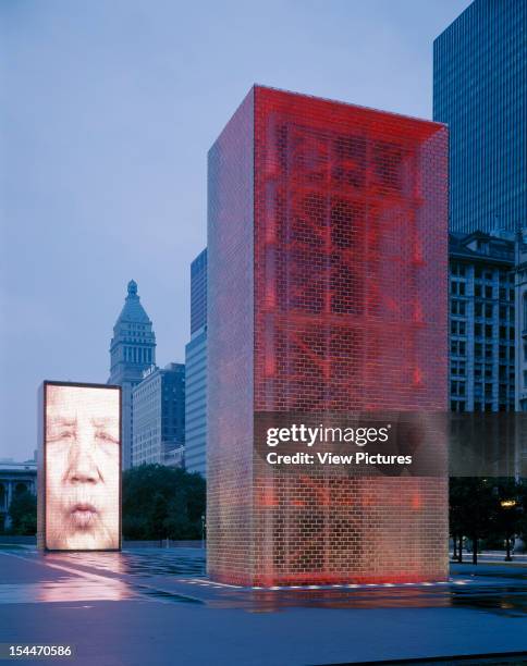 Millennium Park, Chicago, United States, Architect Frank Gehry Millennium Park Crown Fountain By Jaume Plensa