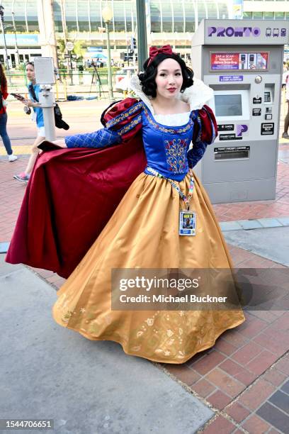 Cosplayer is dressed as Snow White at the 2023 Comic-Con International: San Diego at the San Diego Convention Center on July 20, 2023 in San Diego,...