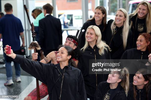 Pose for a photo during the official FIFA Women's World Cup welcome ceremony at Spark Arena on July 15, 2023 in Auckland, New Zealand.