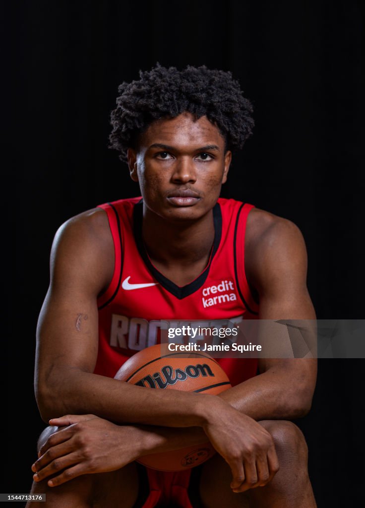 Rockets Rookie Thompson Amen Thompson of the Houston Rockets poses for a portrait during the ...