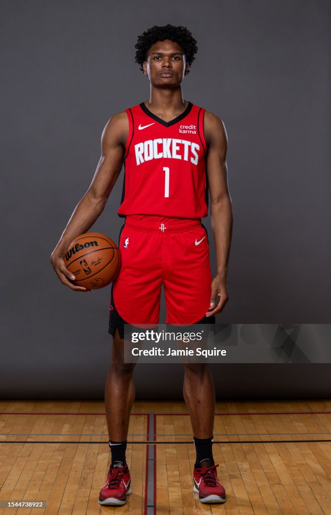 Thompson Rookie Nba Amen Thompson of the Houston Rockets poses for a portrait during the ...