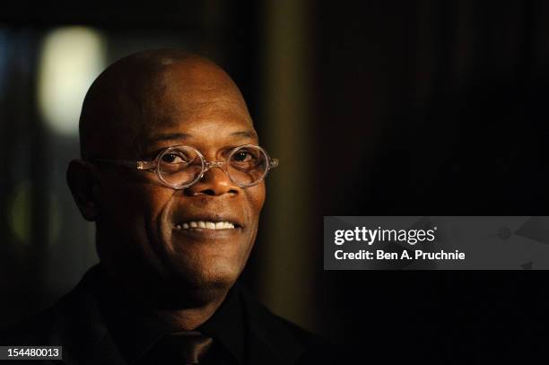 Samuel L Jackson speaks during the Shooting Stars Benefit Launch 2012 at Corinthia Hotel London on October 20, 2012 in London, England.