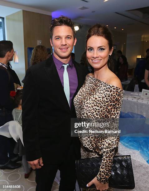 Matt Latner and Angela Stacy attend the New York premiere of Disney's "Secret Of The Wings" reception at Rockefeller Center on October 20, 2012 in...