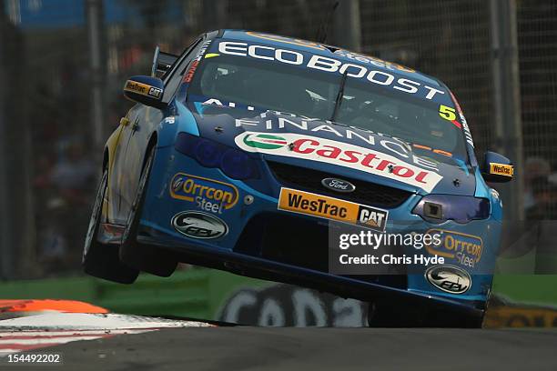 Mark Winterbottom drives the Orrcon Steel FPR Ford during race 23 of the Gold Coast 600, which is round 12 of the V8 Supercars Championship Series at...