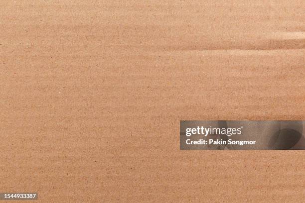 brown color eco recycled kraft paper sheet texture cardboard background. - corrugated photos et images de collection