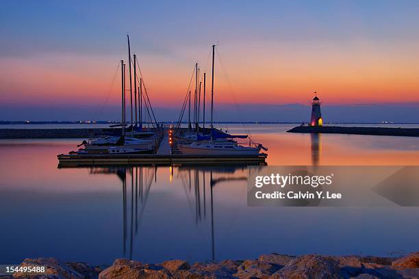 sunset at lake hefner - lake hefner oklahoma city stock pictures, royalty-free photos & images