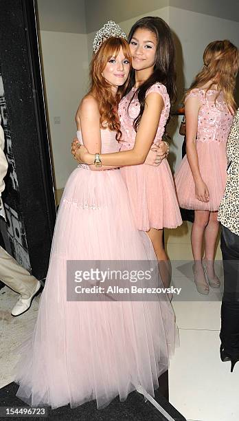 Actress Bella Thorne and actress/singer Zendaya attend Bella Thorne's Quinceanera in honor of her 15th Birthday presented by Hallmark Gold Crown and...