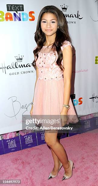 Actress/singer Zendaya attends Bella Thorne's Quinceanera in honor of her 15th Birthday presented by Hallmark Gold Crown and Text Bands on October...