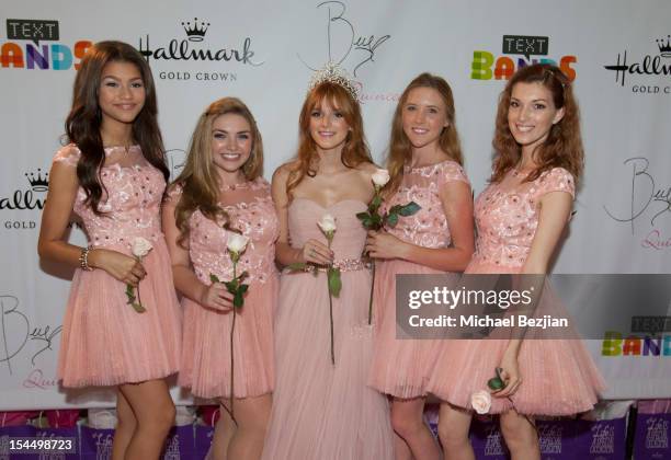 Zendaya Coleman, Kailey Swanson, Bella Thorne, Bella Pendergast and Dani Thorne attend Hallmark Gold Crown And Text Bands Celebrates Bella Thorne's...