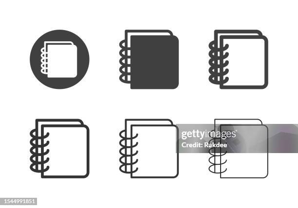 ilustrações de stock, clip art, desenhos animados e ícones de spiral notebook icons - multi series - bloco espiral