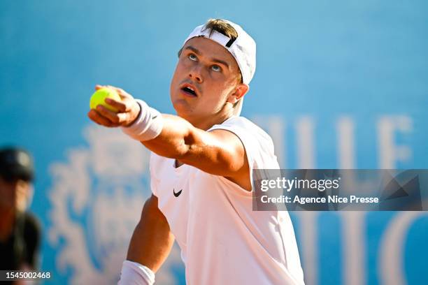 Holger RUNE of Denmark during the Day 2 of Hopman Cup at Nice Lawn Tennis Club on July 20, 2023 in Nice, France.