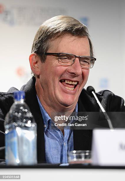 Director Mike Newell attends a press conference for 'Great Expectations' which will close the 56th BFI London Film Festival at Empire Leicester...