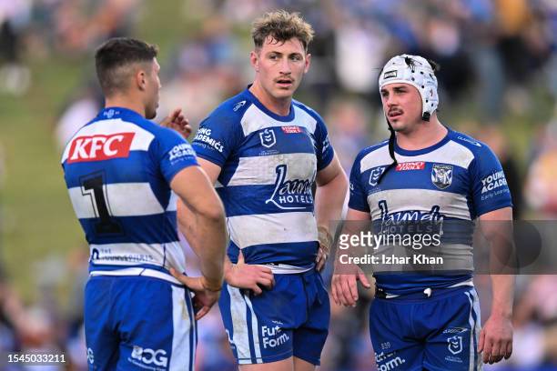 Max King of the Bulldogs looks dejected during the round 20 NRL match between Canterbury Bulldogs and Brisbane Broncos at Belmore Sports Ground on...