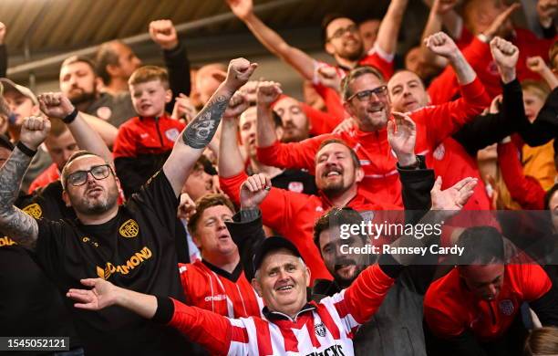 Derry , United Kingdom - 20 July 2023; Derry City supporters during the UEFA Europa Conference League First Qualifying Round 2nd Leg match between...