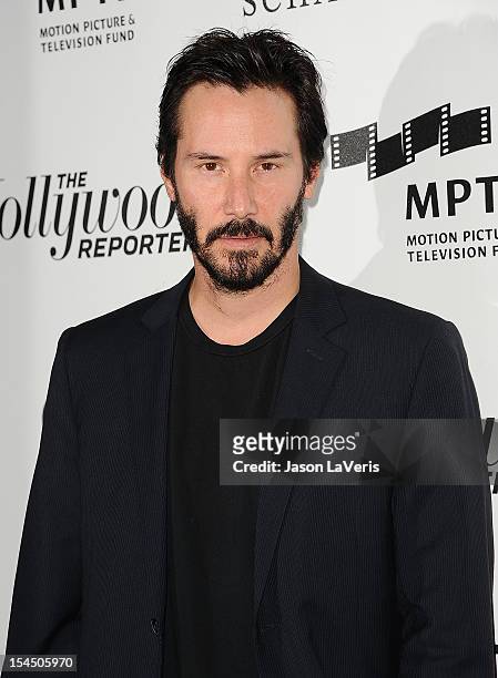 Actor Keanu Reeves attends the 2nd annual Reel Stories, Real Lives benefiting the Motion Picture & Television Fund at Milk Studios on October 20,...