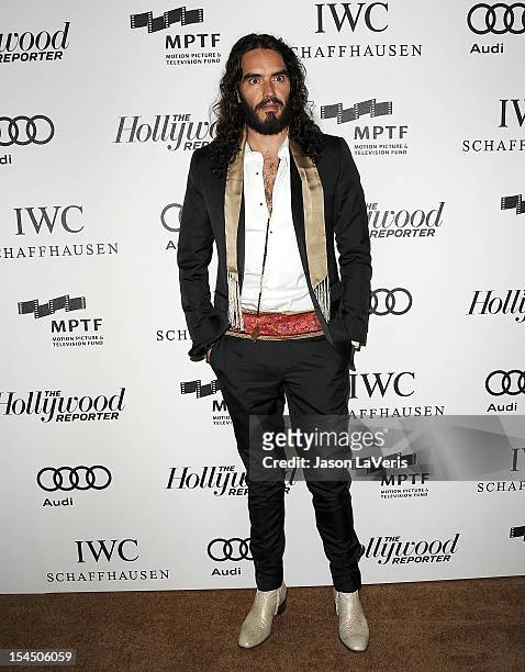 Actor Russell Brand attends the 2nd annual Reel Stories, Real Lives benefiting the Motion Picture & Television Fund at Milk Studios on October 20,...