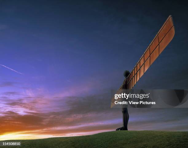 Angel Of The North, Gateshead, United Kingdom, Architect Antony Gormley , Antony Gormley The Angel Of The North At Sunset