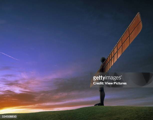 Angel Of The North, Gateshead, United Kingdom, Architect Antony Gormley , Antony Gormley The Angel Of The North At Sunset