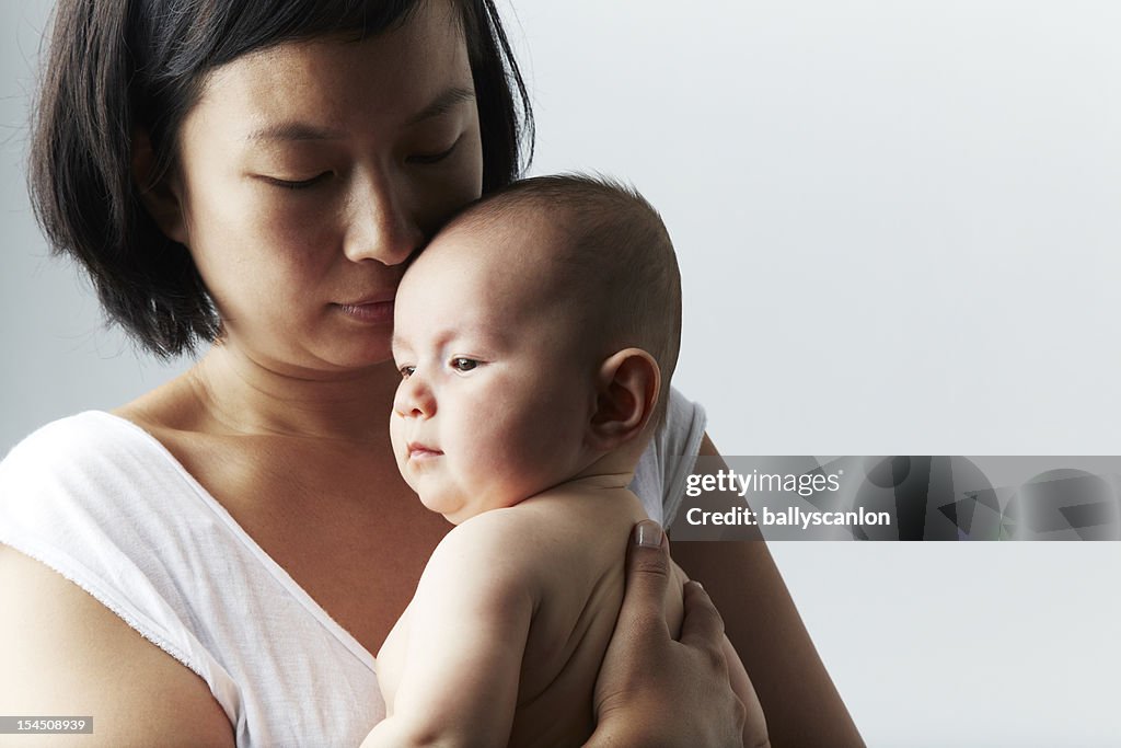 Mother holding baby