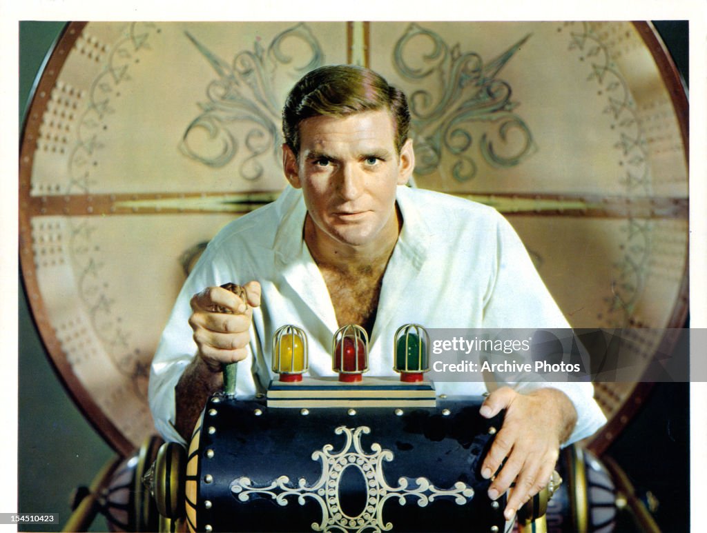 Time R Rod Rod Taylor prepares to pull a lever in a scene from the film 'The ...