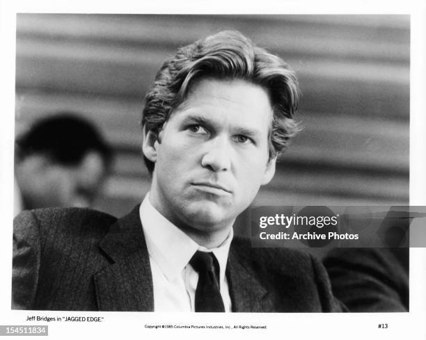 Jeff Bridges looking up in a scene from the film 'Jagged Edge', 1985.