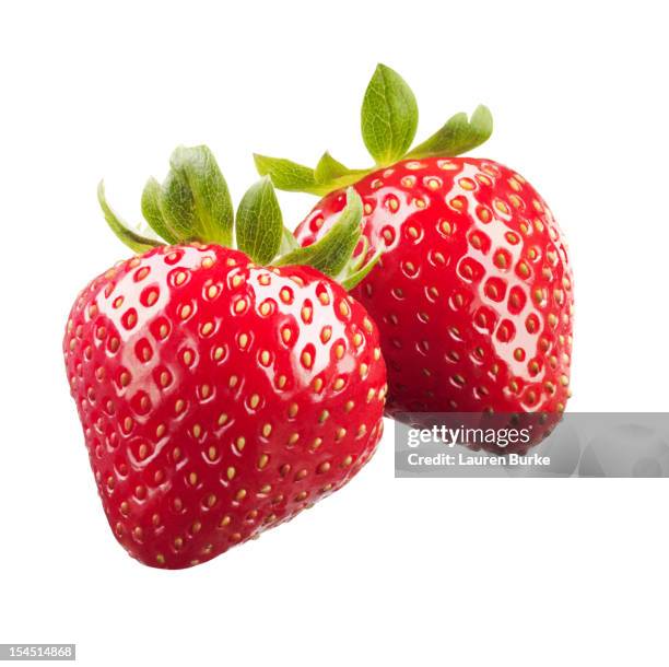 strawberries on white background - fragola foto e immagini stock