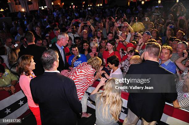 Ann Romney attends Boca Raton Victory Rally at Mizner Park Amphitheater on October 20, 2012 in Boca Raton, Florida.