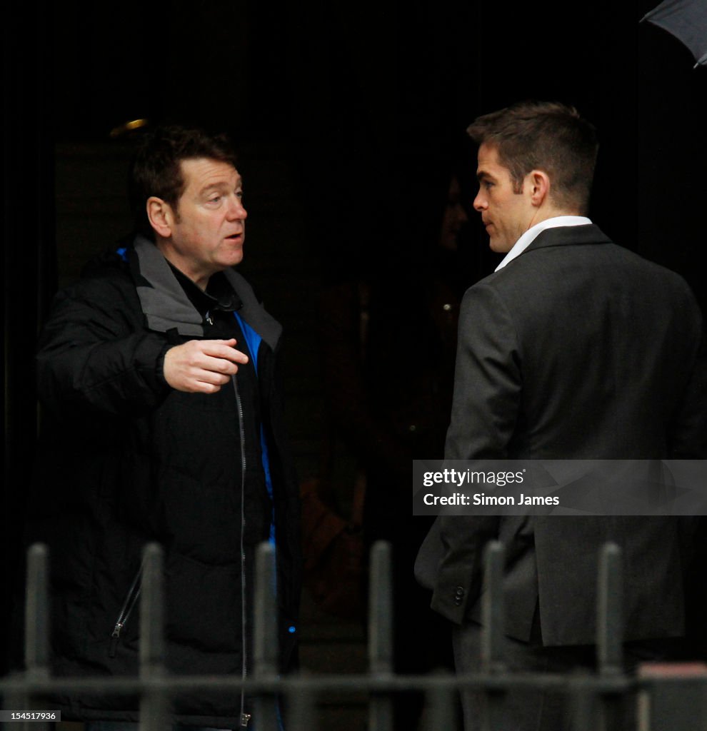 Kenneth Branagh & Chris Pine Filming 'Jack Ryan' In London - October 21, 2012