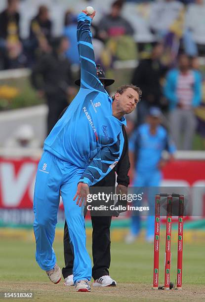 Eden Links of the Titans in action during the Champions league twenty20 match between CLT20 Kolkata Knight Riders v Nashua Titans at Sahara Park...