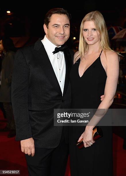David Walliams and wife Lara Stone attend the Closing Night Gala of 'Great Expectations' during the 56th BFI London Film Festival at Odeon Leicester...