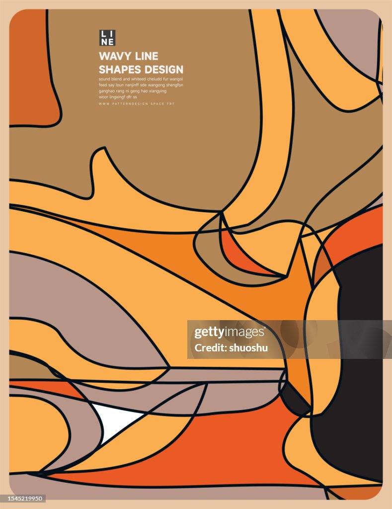 Abstract Color Curve Wave Pattern With Black Stripe Background High-Res ...