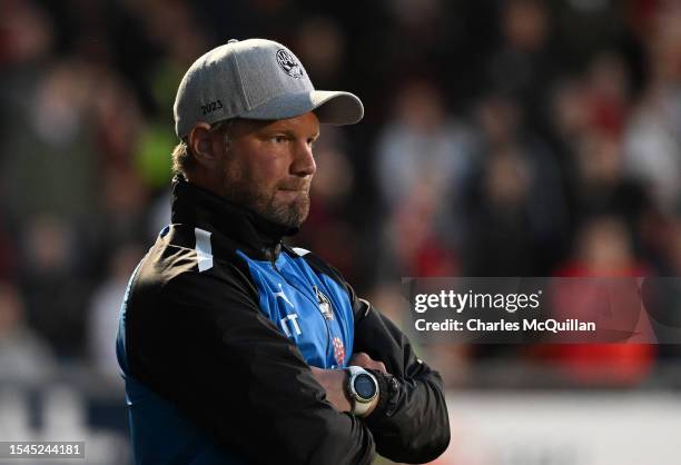 Haka manager Teemu Tainio pictured during the UEFA Europa Conference First Qualifying Round 2nd leg match between Crusaders and Haka at Seaview on...