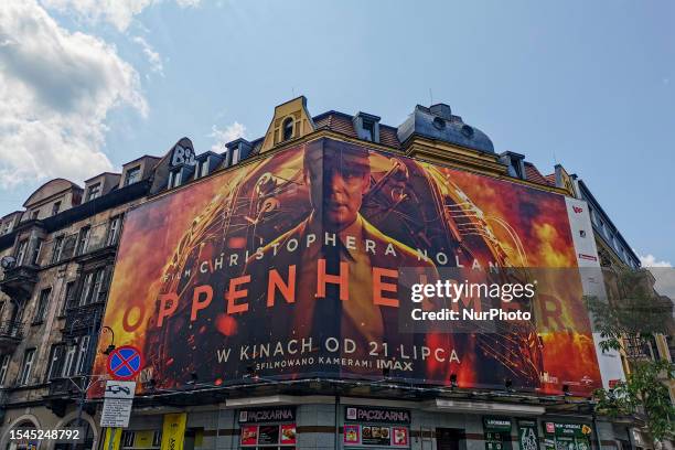 Christopher Nolan's 'Oppenheimer' movie billboard is seen in Katowice, Poland on July 20, 2023.