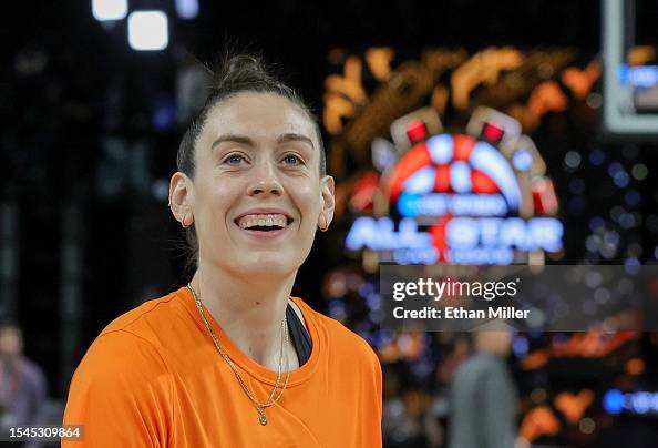 Breanna Stewart of Team Stewart smiles during a WNBA All-Star Game ...
