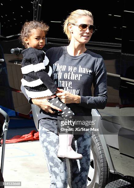 Heidi Klum and her daughter Lou Sulola Samuel are seen on October 21, 2012 in Los Angeles, California.