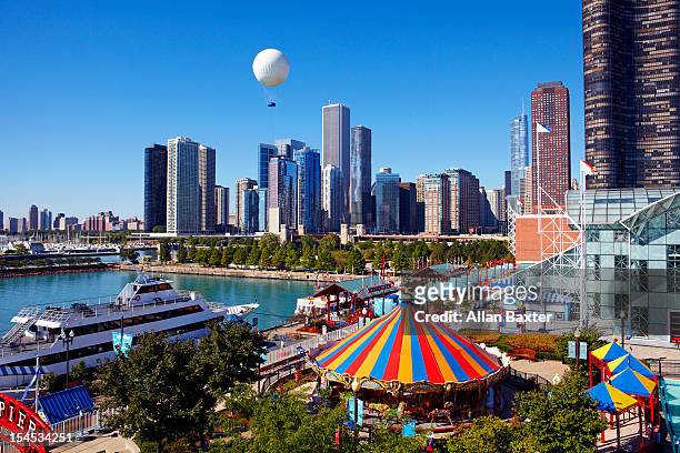 skyline - navy pier stock pictures, royalty-free photos & images