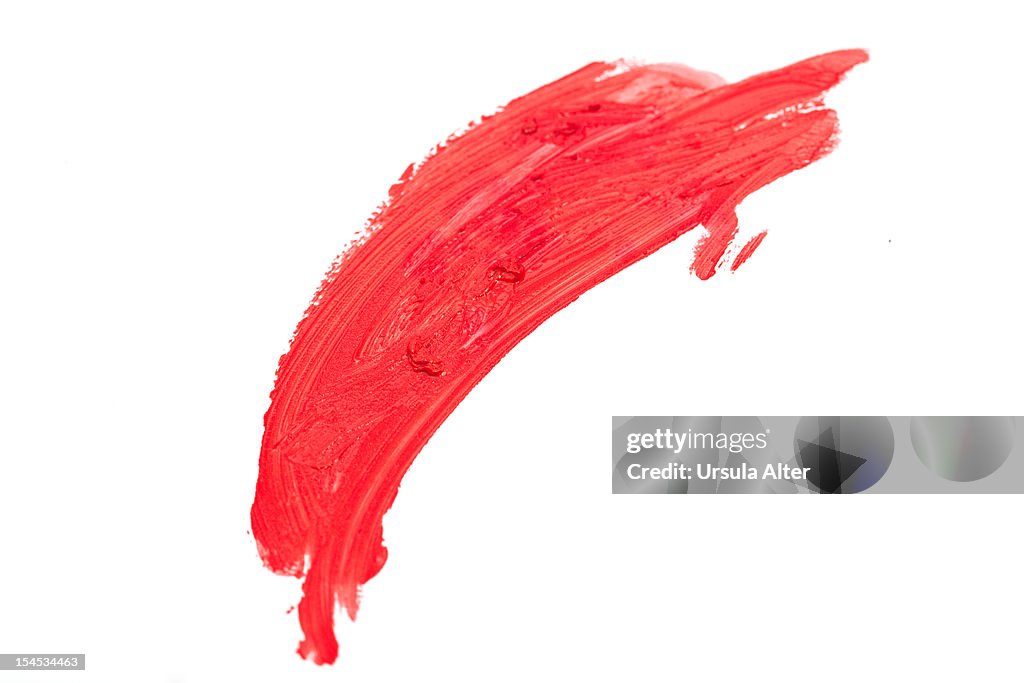 Red lipstick smear