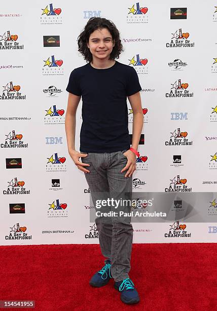 Actor Max Bukholder attends "A Day Of Champions" benefiting the Bogart Pediatric Cancer Research Program at the Sports Museum of Los Angeles on...