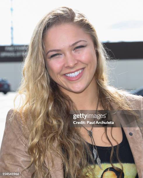 Strikeforce Women's Bantamweight Champion Ronda Rousey attends "A Day Of Champions" benefiting the Bogart Pediatric Cancer Research Program at the...