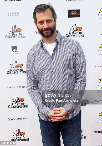 Producer Judd Apatow attends "A Day Of Champions" benefiting the Bogart Pediatric Cancer Research Program at the Sports Museum of Los Angeles on...