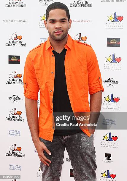 Actor Dijon Talton attends "A Day Of Champions" benefiting the Bogart Pediatric Cancer Research Program at the Sports Museum of Los Angeles on...
